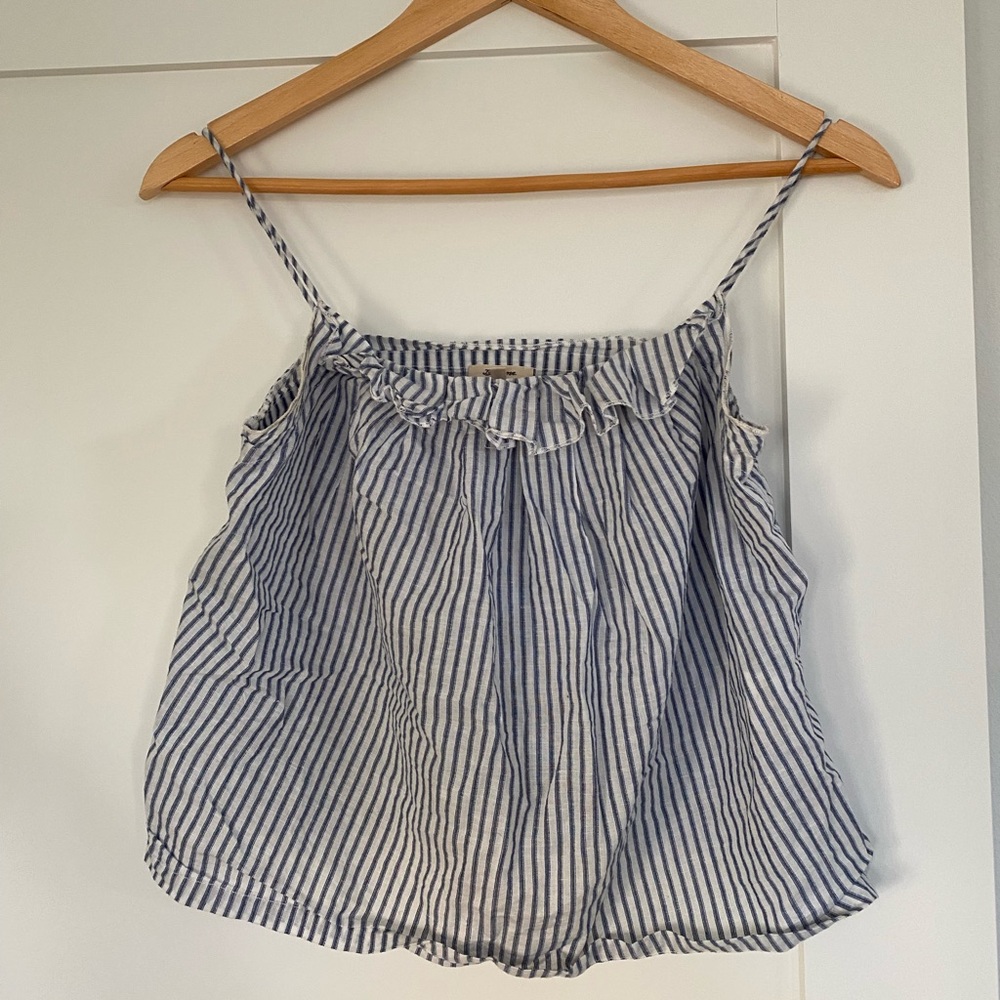 Bellerose linen ruffle tank